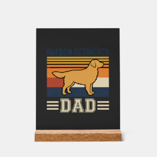Retro hond vader Golden Retriever Acryl Bord