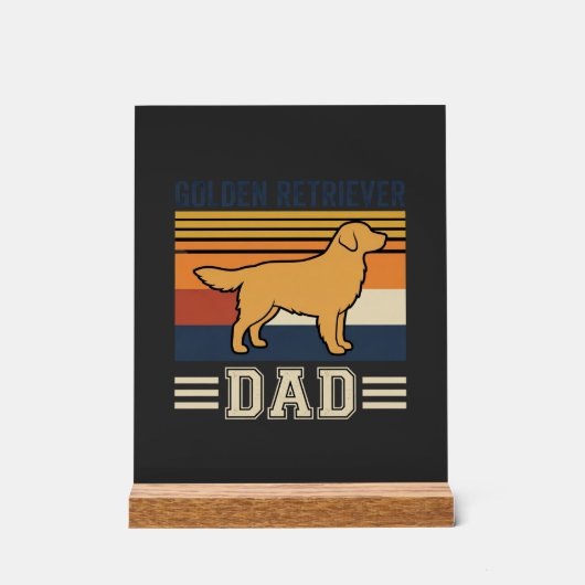 Retro hond vader Golden Retriever Acryl Bord (Voorkant)