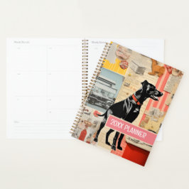 Retro honden collage scrapbooking planner