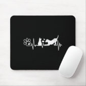 Retro Honden En Kat Hartslag Grappig Muismat (Met muis)