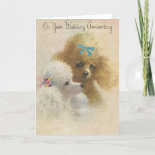 Retro Honden Huwelijksjubileum Felicitatiekaart Kaart