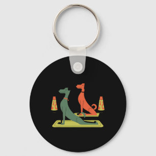 Retro honden in mid-century modern stijl jaren 50 sleutelhanger