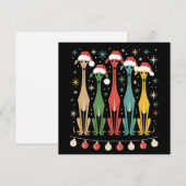 Retro honden in mid-century modern stijl, kerst in feestdagenkaart (Voorkant / Achterkant)