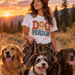 Retro Honden Persoon Typografie Hond Liefhebber T-shirt