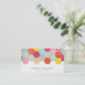 Retro Honeycomb Design Visitekaartjes / blauw (Staand voorkant)