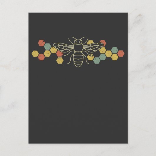 Retro Honeycomb Natuur Bewustmaker Briefkaart (Voorkant)