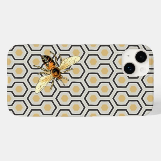 Retro Honeycomb Pattern Beehive Case-Mate iPhone Case (Achterkant (horizontaal))