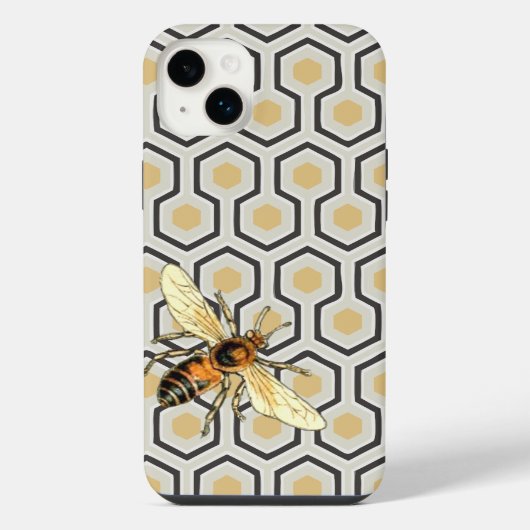 Retro Honeycomb Pattern Beehive iPhone Hoesje (Achterkant)