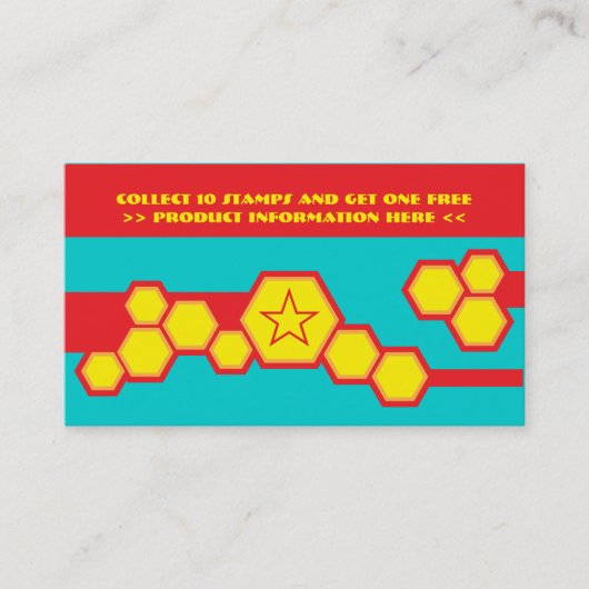 retro honeycomb punch card klantenkaartje (Voorkant)