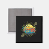 Retro Honeymoon Vibes New Wedding Bride Groom Vaca Magneet (Voorkant / Achterkant)