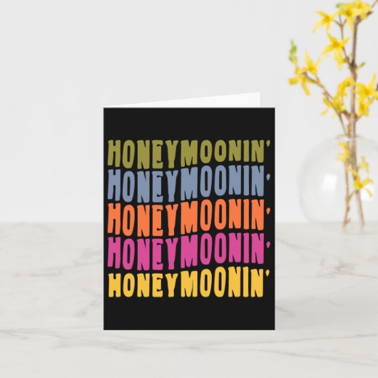  Retro Honeymoonin Bruid Bruidegom Honeymoon Va Kaart (Gele Bloem)