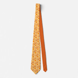 Retro honingraatgolfpatroon oranje zeshoekpatroon stropdas