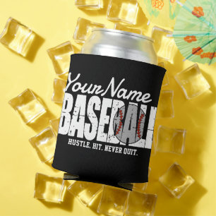 Retro honkbal ADD NAME Pinstripe Team Speler Blikjeskoeler