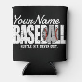 Retro honkbal ADD NAME Pinstripe Team Speler Blikjeskoeler (Voorkant)