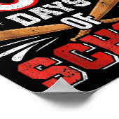 Retro Honkbal Lovers Boys 100ste dag van de School Poster (Hoek)