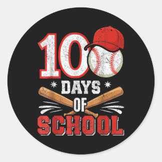 Retro Honkbal Lovers Boys 100ste dag van de School Ronde Sticker