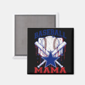 Retro honkbal mama honkbalmoeder vrouwen moedersda magneet (Voorkant / Achterkant)