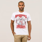 Retro honkbal mama T-shirt Disco bal Coquette stri (Voorkant volledig)