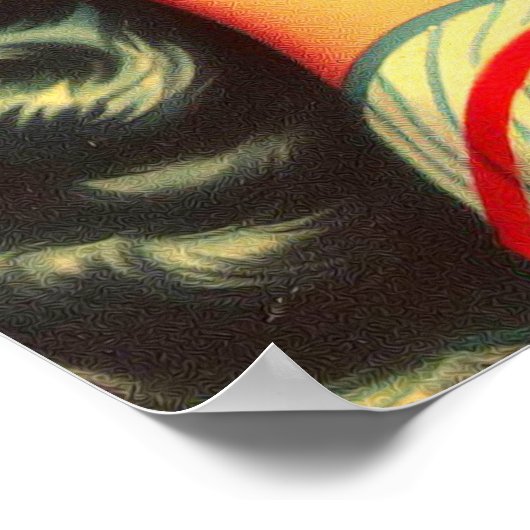 Retro honkbal meisje poster (Hoek)