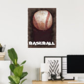 Retro honkbal Motivatie Poster (Thuiskantoor)