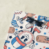 Retro  honkbal op maat strandlaken (In situ)