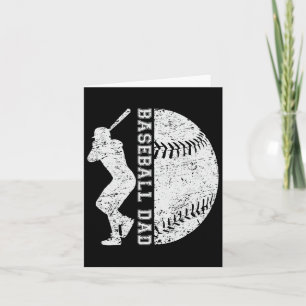 Retro Honkbal Papa Happy Fathers Day voor mannen S Kaart