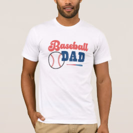 Retro Honkbal Papa T-Shirt Gepersonaliseerd Papa S