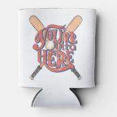 Retro honkbal softbal fan ontwerp blikjeskoeler (Voorkant)