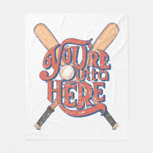 Retro honkbal softbal fan ontwerp fleece deken
