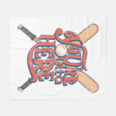Retro honkbal softbal fan ontwerp fleece deken (Voorkant (Horizontaal))