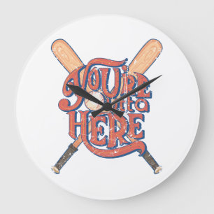 Retro honkbal softbal fan ontwerp grote klok