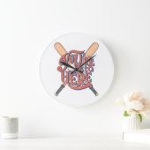 Retro honkbal softbal fan ontwerp grote klok (Huis)