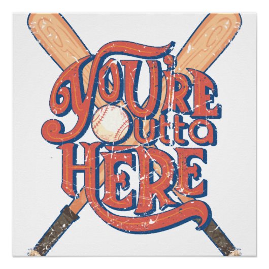 Retro honkbal softbal fan ontwerp perfect poster (Voorkant)