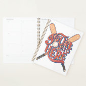 Retro honkbal softbal fan ontwerp planner (Display)
