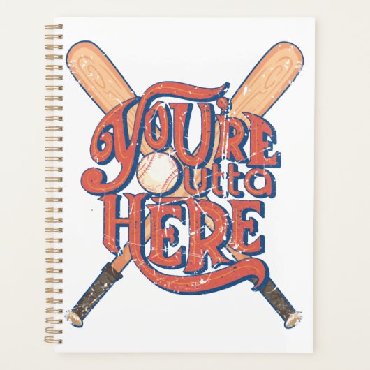Retro honkbal softbal fan ontwerp planner (Voorkant)