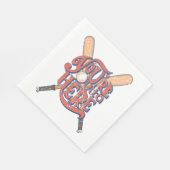 Retro honkbal softbal fan ontwerp servet (Hoek)