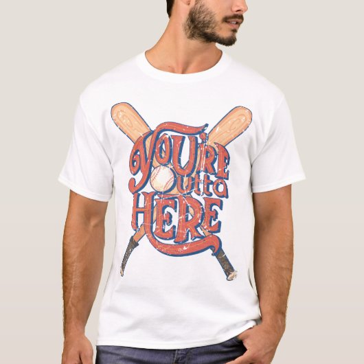 Retro honkbal softbal fan ontwerp t-shirt (Voorkant)