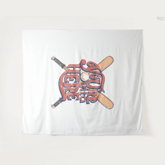 Retro honkbal softbal fan ontwerp wandkleed (Voorkant (horizontaal))