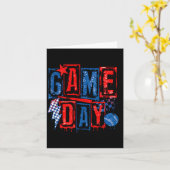 Retro honkbal spel dag geruit kaart (Gele Bloem)