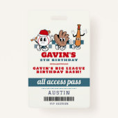  retro honkbal sport verjaardagsfeestje gunst badge (Voorkant)