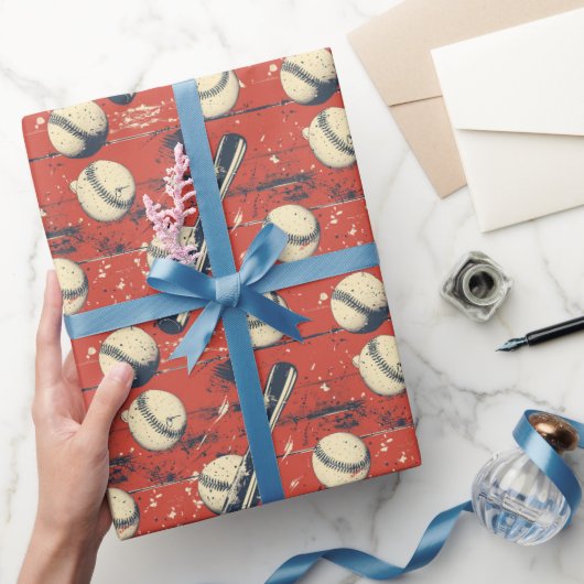 Retro Honkbal Strike Cadeaupapier (Geschenken)