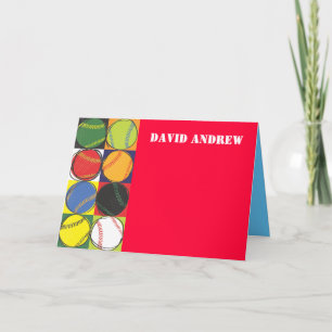 Retro Honkbal Themed dankt u kaardt Bedankkaart