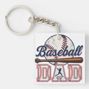 Retro honkbal vader sleutelhanger