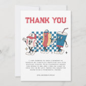 Retro Honkbal Vibes Jongen Verjaardagsfeestje Bedankkaart (Voorkant)