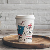 Retro Honkbal Vibes Jongen Verjaardagsfeestje Papieren Bekers