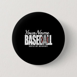 Retro honkbal voeg naam pinstripe team speler T-sh Ronde Button 5,7 Cm