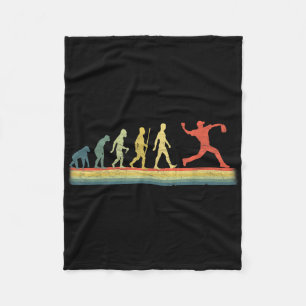 Retro Honkbalspeler Evolution Lover Fleece Deken