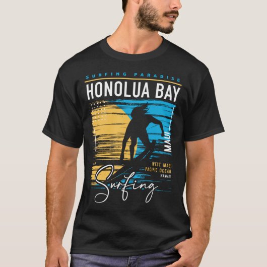 Retro Honolua Hawaii Surfing Surfers Paradise Su T-shirt (Voorkant)