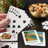 Retro Honolulu Hawaï Waikiki Beach Pokerkaarten (Insitu)