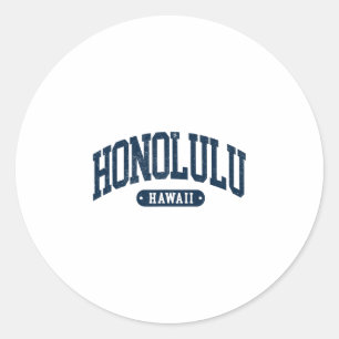 Retro Honolulu Hawaii Oahu Souvenir Heren Dames  Ronde Sticker